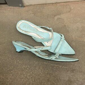 Vintage pointy toe kitten heels sandals